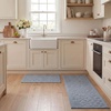 image:imageLaura Ashley HiLow Tufted 26 x 60 Washable SkidResistant Runner Rug  Dusty Navy Feya SolidRosemoor Blue