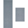 image:imageLaura Ashley HiLow Tufted 26 x 60 Washable SkidResistant Runner Rug  Dusty Navy Feya SolidRosemoor Blue