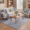 image:imageLaura Ashley HiLow Tufted 26 x 60 Washable SkidResistant Runner Rug  Dusty Navy Feya SolidRosemoor Blue