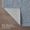 image:imageLaura Ashley HiLow Tufted 26 x 60 Washable SkidResistant Runner Rug  Dusty Navy Feya SolidRosemoor Blue