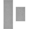 image:imageLaura Ashley HiLow Tufted 26 x 60 Washable SkidResistant Runner Rug  Dusty Navy Feya SolidRosemoor Grey
