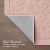 image:imageLaura Ashley HiLow Tufted 26 x 60 Washable SkidResistant Runner Rug  Dusty Navy Feya SolidRosemoor Pink