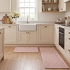 image:imageLaura Ashley HiLow Tufted 26 x 60 Washable SkidResistant Runner Rug  Dusty Navy Feya SolidRosemoor Pink