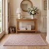 image:imageLaura Ashley HiLow Tufted 26 x 60 Washable SkidResistant Runner Rug  Dusty Navy Feya SolidRosemoor Pink