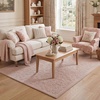 image:imageLaura Ashley HiLow Tufted 26 x 60 Washable SkidResistant Runner Rug  Dusty Navy Feya SolidRosemoor Pink