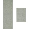 image:imageLaura Ashley HiLow Tufted 26 x 60 Washable SkidResistant Runner Rug  Dusty Navy Feya SolidRosemoor Sage