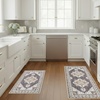 image:imageLaura Ashley Taupe Florence Medallion Machine Washable amp Slip Resistant 26 x 4526 x 60 Set Rug