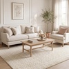 image:imageLaura Ashley Washable Printed Velvet Rug Eden 6 x 9 Rug Area Lt Grey MultiAutumn Beige