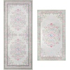 image:imageLaura Ashley Washable Printed Velvet Rug Eden 6 x 9 Rug Area Lt Grey MultiBennetts Ivory