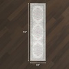 image:imageLaura Ashley Washable Printed Velvet Rug Eden 6 x 9 Rug Area Lt Grey MultiBennetts Ivory