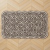 image:imageLaura Ashley Washable Scalloped 26 x 45 Sage Leaf Vines Design Skid Resistant Accent Rug  Durable Cotton Blend Indoor RugAustell Charcoal