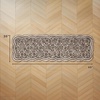 image:imageLaura Ashley Washable Scalloped 26 x 45 Sage Leaf Vines Design Skid Resistant Accent Rug  Durable Cotton Blend Indoor RugAustell Charcoal