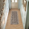 image:imageLaura Ashley Washable Scalloped 26 x 45 Sage Leaf Vines Design Skid Resistant Accent Rug  Durable Cotton Blend Indoor RugAustell Charcoal