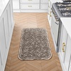 image:imageLaura Ashley Washable Scalloped 26 x 45 Sage Leaf Vines Design Skid Resistant Accent Rug  Durable Cotton Blend Indoor RugAustell Charcoal