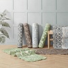 image:imageLaura Ashley Washable Scalloped 26 x 45 Sage Leaf Vines Design Skid Resistant Accent Rug  Durable Cotton Blend Indoor RugAustell Charcoal