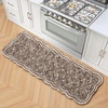 image:imageLaura Ashley Washable Scalloped 26 x 45 Sage Leaf Vines Design Skid Resistant Accent Rug  Durable Cotton Blend Indoor RugAustell Charcoal