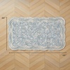 image:imageLaura Ashley Washable Scalloped 26 x 45 Sage Leaf Vines Design Skid Resistant Accent Rug  Durable Cotton Blend Indoor RugFreya Mineral Blue