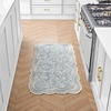 image:imageLaura Ashley Washable Scalloped 26 x 45 Sage Leaf Vines Design Skid Resistant Accent Rug  Durable Cotton Blend Indoor RugFreya Mineral Blue