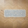 image:imageLaura Ashley Washable Scalloped 26 x 45 Sage Leaf Vines Design Skid Resistant Accent Rug  Durable Cotton Blend Indoor RugFreya Mineral Blue