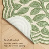 image:imageLaura Ashley Washable Scalloped 26 x 45 Sage Leaf Vines Design Skid Resistant Accent Rug  Durable Cotton Blend Indoor RugLeaf Vine Sage Green