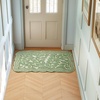 image:imageLaura Ashley Washable Scalloped 26 x 45 Sage Leaf Vines Design Skid Resistant Accent Rug  Durable Cotton Blend Indoor RugLeaf Vine Sage Green