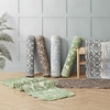image:imageLaura Ashley Washable Scalloped 26 x 45 Sage Leaf Vines Design Skid Resistant Accent Rug  Durable Cotton Blend Indoor RugLeaf Vine Sage Green