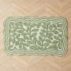 image:imageLaura Ashley Washable Scalloped 26 x 45 Sage Leaf Vines Design Skid Resistant Accent Rug  Durable Cotton Blend Indoor RugLeaf Vine Sage Green