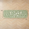 image:imageLaura Ashley Washable Scalloped 26 x 45 Sage Leaf Vines Design Skid Resistant Accent Rug  Durable Cotton Blend Indoor RugLeaf Vine Sage Green