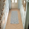 image:imageLaura Ashley Washable Scalloped 26 x 45 Sage Leaf Vines Design Skid Resistant Accent Rug  Durable Cotton Blend Indoor RugTulip Teal