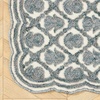 image:imageLaura Ashley Washable Scalloped 26 x 45 Sage Leaf Vines Design Skid Resistant Accent Rug  Durable Cotton Blend Indoor RugTulip Teal