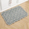 image:imageLaura Ashley Washable Scalloped 26 x 45 Sage Leaf Vines Design Skid Resistant Accent Rug  Durable Cotton Blend Indoor RugTulip Teal