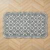 image:imageLaura Ashley Washable Scalloped 26 x 45 Sage Leaf Vines Design Skid Resistant Accent Rug  Durable Cotton Blend Indoor RugTulip Teal
