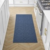 image:imageLaura Ashley HiLow Tufted 26 x 60 Washable SkidResistant Runner Rug  Dusty Navy Feya SolidFeya Solid Dusty Navy