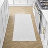 image:imageLaura Ashley HiLow Tufted 26 x 60 Washable SkidResistant Runner Rug  Dusty Navy Feya SolidFeya Solid Ivory