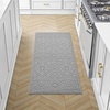image:imageLaura Ashley HiLow Tufted 26 x 60 Washable SkidResistant Runner Rug  Dusty Navy Feya SolidFeya Solid Light Grey