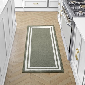 image:imageLaura Ashley All Loop Tufted 3x5 Washable SkidResistant Accent Rug  Ivory MarwoodDebbie Double Border Twotone IvorySage