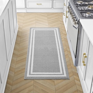 image:imageLaura Ashley All Loop Tufted 3x5 Washable SkidResistant Accent Rug  Ivory MarwoodDebbie Double Border Twotone Light GreyIvory