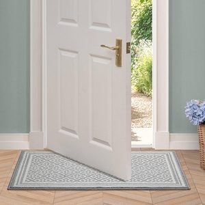 image:imageLaura Ashley All Loop Tufted 3x5 Washable SkidResistant Accent Rug  Ivory MarwoodIsla Twotone Light GreyIvory