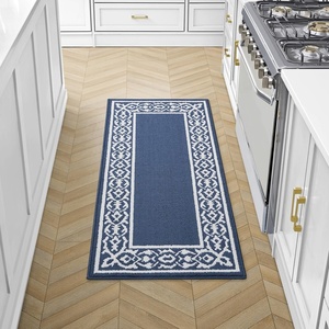 image:imageLaura Ashley All Loop Tufted 3x5 Washable SkidResistant Accent Rug  Ivory MarwoodLorreta Twotone Dusty NavyIvory