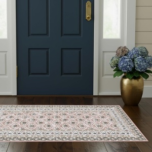 image:imageLaura Ashley Beige Multi Oastbrook Flowers Floral Machine Washable amp Slip Resistant 22 x 6 Runner RugAmelia Pink