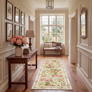 image:imageLaura Ashley Beige Multi Oastbrook Flowers Floral Machine Washable amp Slip Resistant 22 x 6 Runner RugUffington Roses Border Beige Multi