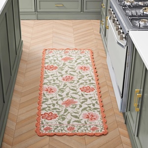 image:imageLaura Ashley Cotton Crochet Border Moored Garden Pale Poppy Floral Machine Washable amp Slip Resistant 18 x 5 Runner RugMoored Garden Pale Poppy Floral