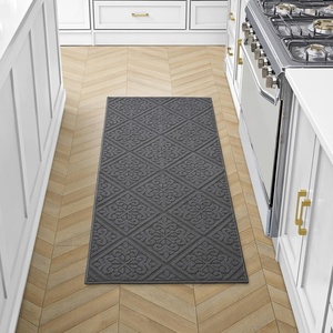 image:imageLaura Ashley HiLow Tufted 26 x 60 Washable SkidResistant Runner Rug  Dusty Navy Feya SolidAustell Solid Dark Grey