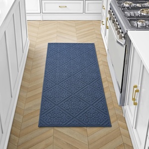 image:imageLaura Ashley HiLow Tufted 26 x 60 Washable SkidResistant Runner Rug  Dusty Navy Feya SolidAustell Solid Dusty Navy