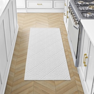 image:imageLaura Ashley HiLow Tufted 26 x 60 Washable SkidResistant Runner Rug  Dusty Navy Feya SolidAustell Solid Ivory