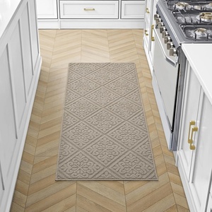 image:imageLaura Ashley HiLow Tufted 26 x 60 Washable SkidResistant Runner Rug  Dusty Navy Feya SolidAustell Solid Linen