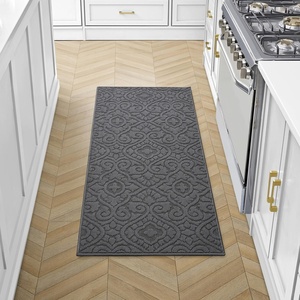 image:imageLaura Ashley HiLow Tufted 26 x 60 Washable SkidResistant Runner Rug  Dusty Navy Feya SolidFeya Solid Dark Grey