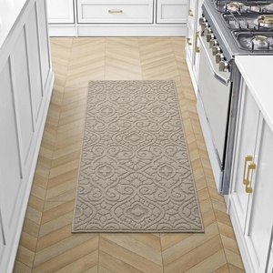 image:imageLaura Ashley HiLow Tufted 26 x 60 Washable SkidResistant Runner Rug  Dusty Navy Feya SolidFeya Solid Linen