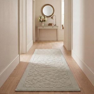 image:imageLaura Ashley HiLow Tufted 26 x 60 Washable SkidResistant Runner Rug  Dusty Navy Feya SolidRosemoor Sage