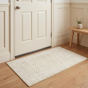 image:imageLaura Ashley Washable Printed Velvet Rug Eden 6 x 9 Rug Area Lt Grey MultiAutumn Beige